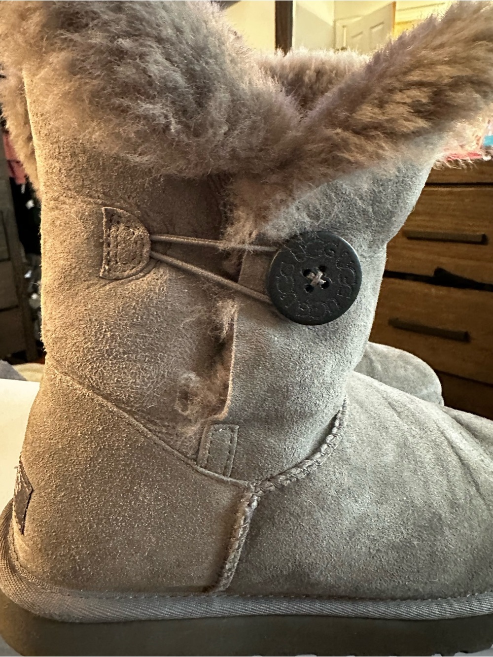 Ugg Women's Bailey  Button-Boot - grey size 10 used